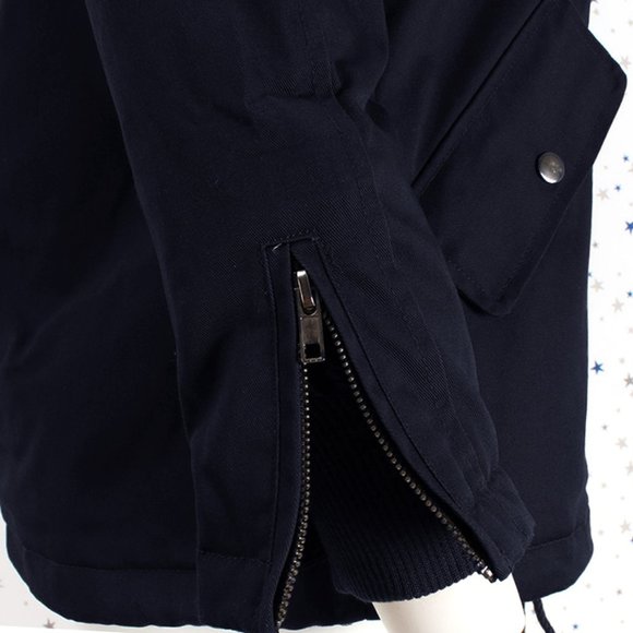 Water Resistant Faux Fur Hooded Jacket Navy - Picture 5 of 11